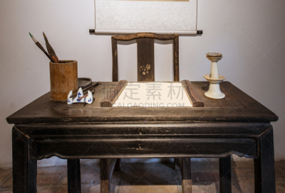 古老的,书房,纸灯笼,住宅房间,褐色,灯笼,桌子,水平画幅,木制,无人
