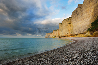诺曼底埃特塔尔海滩,法国,诺曼底,white cliffs,风景,水,天空,上诺曼底,美,水平画幅