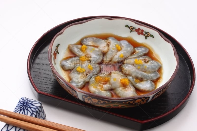 醋,生鱼片,日本食品,海参,留白,芳香的,水平画幅,开胃品,生食,膳食