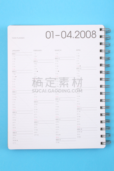 2008,垂直画幅,新的,无人,历日,新年,日历,时间,背景分离,现代