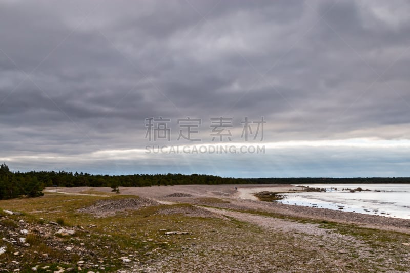 哥得兰,瑞典,乌云,海岸地形,沙滩上的石头,法鲁,水,天空,暴风雨,水平画幅