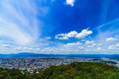 地形,夏天,全景,京都市,都市风景,晴朗,白昼,户外,材料,著名景点