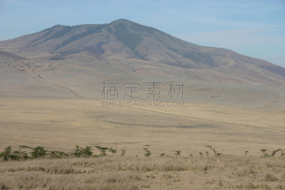 恩格罗恩格罗保护区,非洲,坦桑尼亚,奥杜瓦峡谷,实地考察旅行,抱着树,天空,泥土,旅行者,野外动物