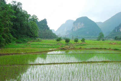 山,河流,风景,喀斯特,水,天空,美,水平画幅,美人,夏天