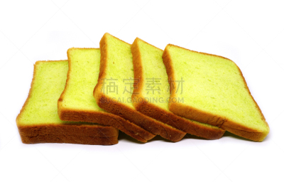 面包,切片食物,分离着色,白色背景,调味品,饮食,褐色,水平画幅,绿色,无人