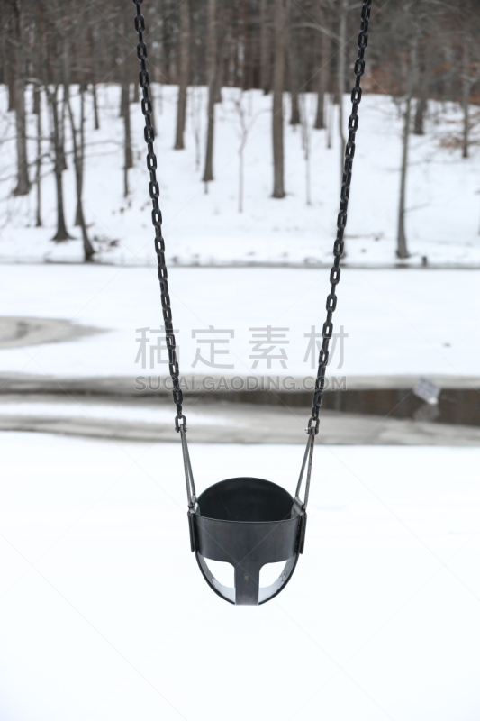 冬天,垂直画幅,水,链,公园,座位,雪,无人,户外,湖