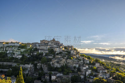 普罗旺斯,葛德,城镇,风景,法国,地形,乡村,小的,屋顶,自然美