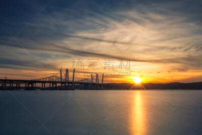 古老的,现代,塔潘泽大桥,桥,水,天空,公园,新的,美国中大西洋地区,水平画幅