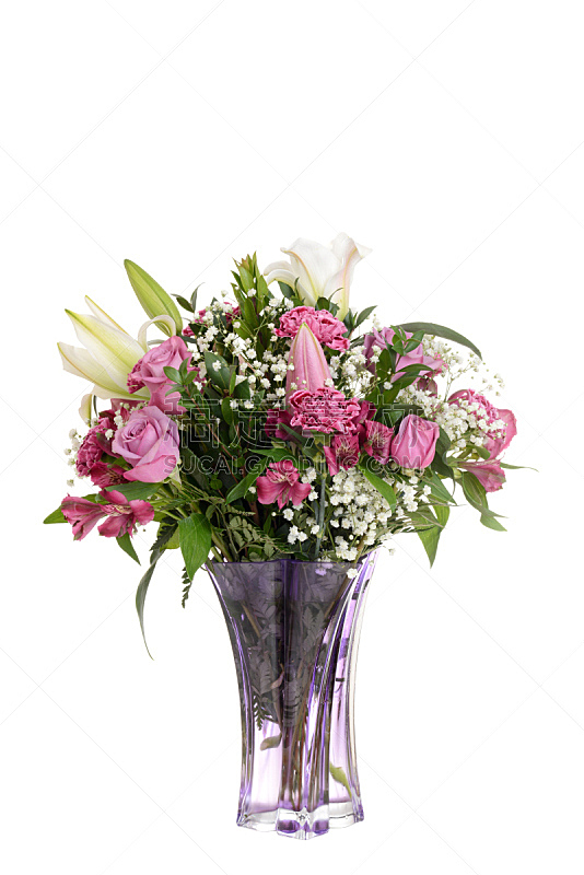 花束 康乃馨 玫瑰 百合花 粉色 花瓶 牡丹 蕨类 垂直画幅 美图片素材下载 稿定素材