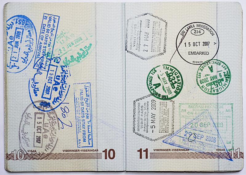 护照,中东,亚洲,关税官员,护照印章,留白,水平画幅,新加坡,职权,文档