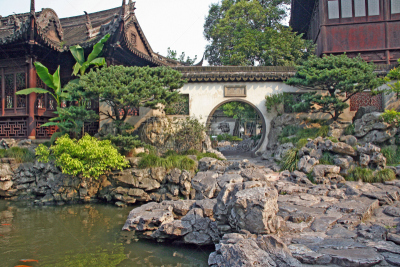 豫园,上海,亭台楼阁,中国,chinese temple dog,苏州,东方石景花园,盆景,艺术,水平画幅