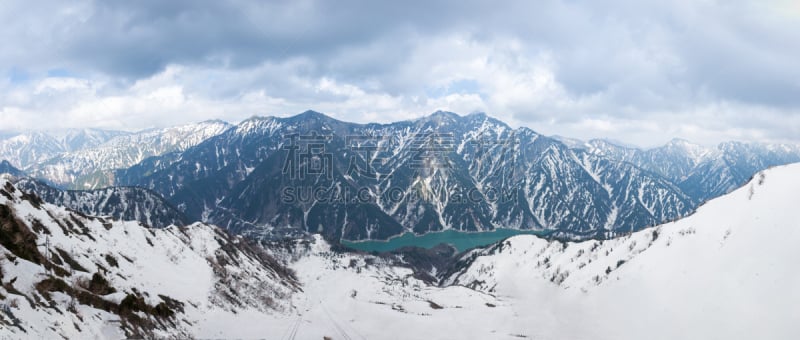 天空,雪,著名景点,地形,山脉,蓝色,全景,立黑山部阿尔卑斯山脉路线,视角,松本