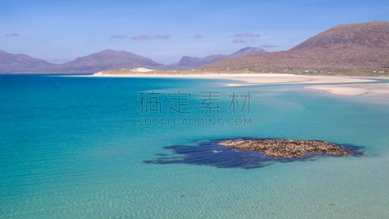 harris,海滩,风景,外赫布里底群岛,海岬,苏格兰,美,水平画幅,山,沙子