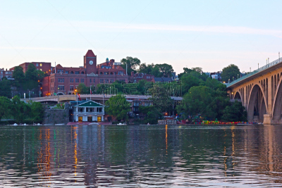 key bridge,乔治敦,船,车站,风景,乔治镇,波托马克河,皮船,华盛顿特区,水