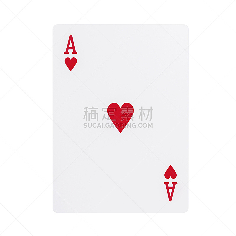 红桃a,纸牌,进行中,扑克牌a,正面视角,纹理效果,无人,白色背景,背景分离,方形画幅