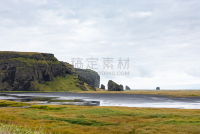 冰岛国,海滩,维克,乡村,水,水平画幅,无人,九月,火山地形,大西洋