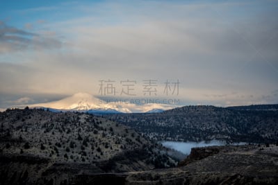 中环,俄勒冈州,天空,美,水平画幅,云,山,瀑布,无人,户外