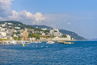 热海,相模湾,都市风景,静冈县,自然,城镇,图像,海洋,太平洋,无人