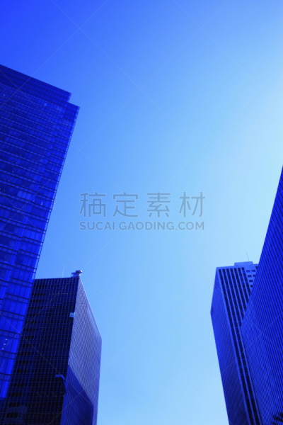 摩天大楼,建筑外部,北库,大阪市,大阪府,垂直画幅,窗户,天空,无人,蓝色