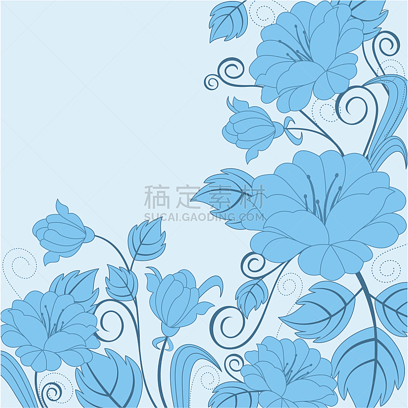背景,蓝色,草坪,华丽的,部分,纺织品,仅一朵花,壁纸,绘画插图,漩涡形