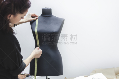 人造模特,女人,黑色,个人随身用品,留白,水平画幅,纺织品,白人,外衣