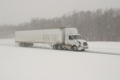 卡车,冬天,沃尔沃,危险区标志,暴风雨,面包车,水平画幅,拖车,雪,在之后