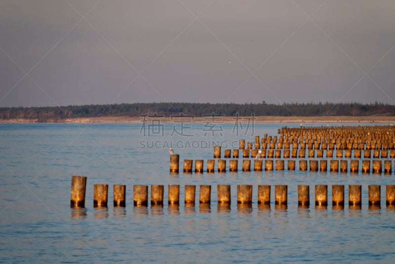 海岸线,水,天空,水平画幅,云,沙子,云景,东德,波罗的海,海滩