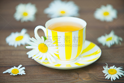 杯,桌子,绿茶,水平画幅,无人,洋甘菊茶,热饮,甘菊花,雏菊花环,饮料