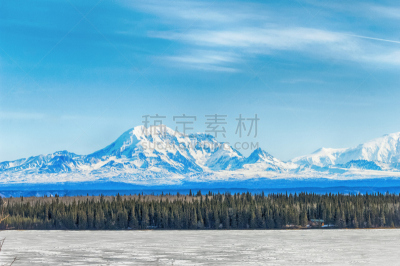 阿拉斯加,城市天际线,山,朗格山,山福德山,鼓山,朗格山脉,内阿拉斯加,日夜转换系列,白杨类