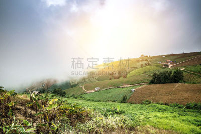 山,泰国,擦洗盆,天空,美,公园,水平画幅,美人,早晨,旅行者