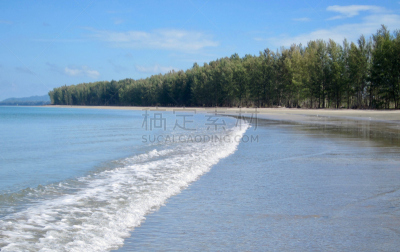 蓝塔岛,海滩,泰国,波浪,水平画幅,无人,云,户外,海洋,摄影