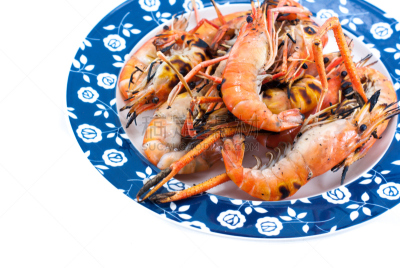格子烤肉,虾,饮食,水平画幅,无人,开胃品,膳食,海产,香料,明虾