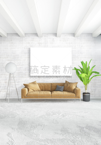 绘画插图,高雅,卧室,三维图形,沙发,木制,银色,极简构图,白色,室内设计师