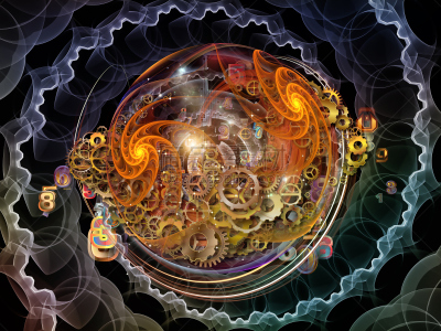设计元素,无线电波,纳米技术,琥珀,绘画插图,实验室,黑色背景,想法,粒子,技术