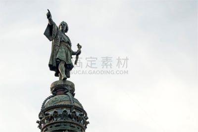巴塞罗那,哥伦布,雕像,纪念碑,加泰隆尼亚,水平画幅,无人,欧洲,高大的,城市