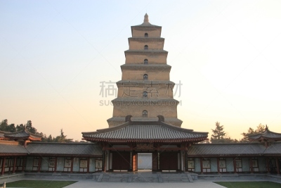 巨大的,鹅肉,宝塔,野外动物,大雁塔,佛经,唐朝,西安,明朝风格,一见钟情