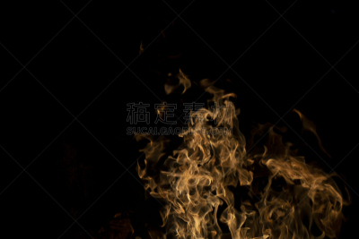 热,橙色,红色,火,火焰,抽象,黑色背景,火花,燃烧,生长