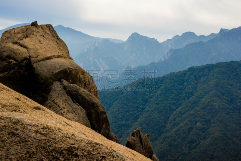 国家公园,韩国,山顶,看风景,雪岳山,自然,水平画幅,旅行者,户外,徒步旅行