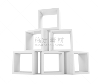 商店,立方体,金字塔,零售展示,正面视角,水平画幅,无人,抽象,白色背景,架子