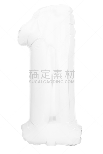 白色,白色背景,一个物体,氦气球,分离着色,数字1,创造力,周年纪念,符号,背景分离