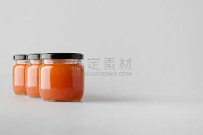 温柏,广口瓶,三个物体,果酱,轻蔑的,果冻,水平画幅,无人,干净,市场营销