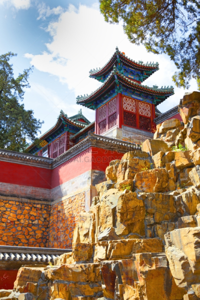 颐和园,北京,万寿山,清朝,犹太教会堂,垂直画幅,水平画幅,高视角,无人,古老的