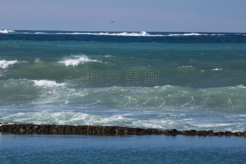 特写,潮水坑,海洋,波浪,围墙,背景,创造力,抽象,水,天空