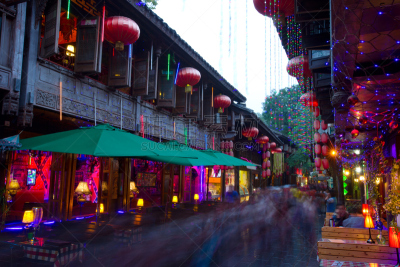成都,古董,灯笼,水平画幅,墙,易接近性,夜晚,民间音乐,古老的,性格