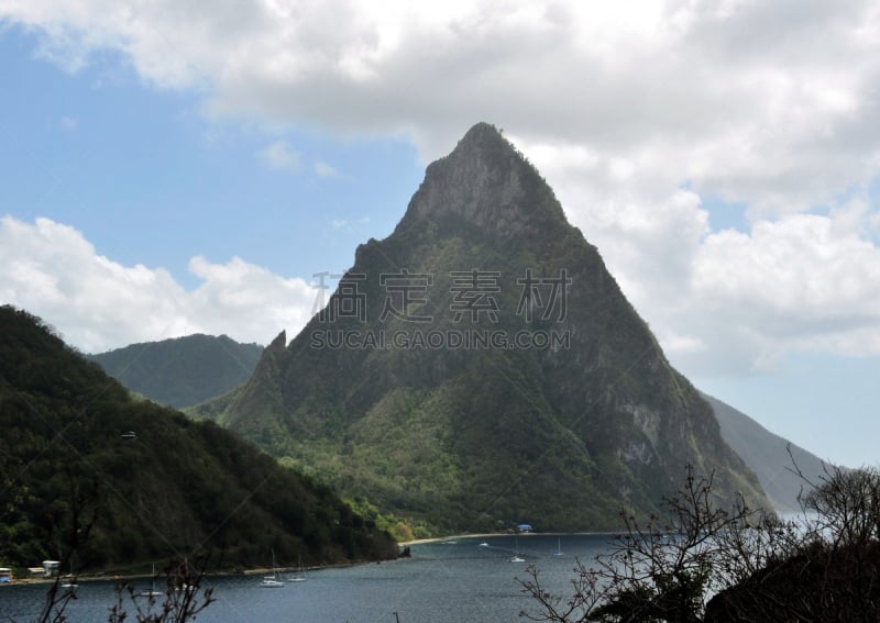 风景,圣卢西亚,水,美,水平画幅,无人,苏弗里埃尔,夏天,户外,白色