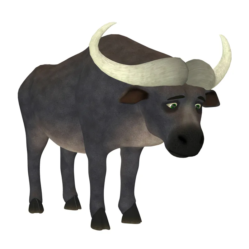 非洲水牛 绘画插图 沮丧 水牛 美洲野牛 形状 性格 卡通 图像 方形画幅图片素材下载 稿定素材