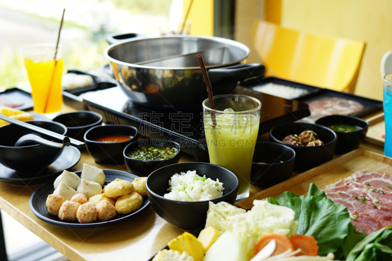 食品,饮食,沙拉碗,水平画幅,米,膳食,泰国,涮涮锅,东方食品,青木瓜沙拉