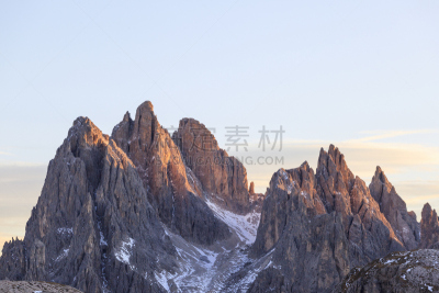 高山辉,六白云岩,瓦雷多三尖峰,高地,天空,水平画幅,雪,无人,早晨,户外