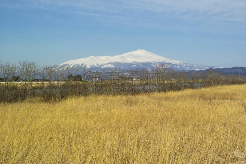 山,察凯火山,自然,天空,山形县,水平画幅,地形,雪,无人,蓝色