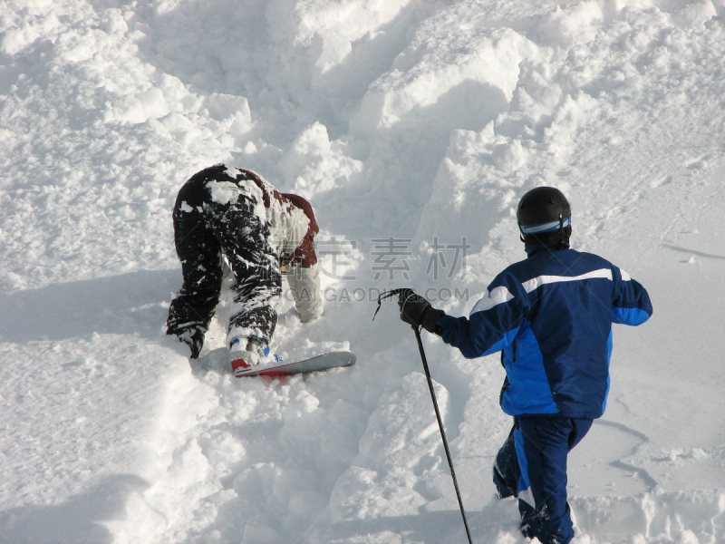 雪板,滑雪雪橇,屈膝旋转滑雪,雪,模式化形象,男性,仅成年人,白色,运动